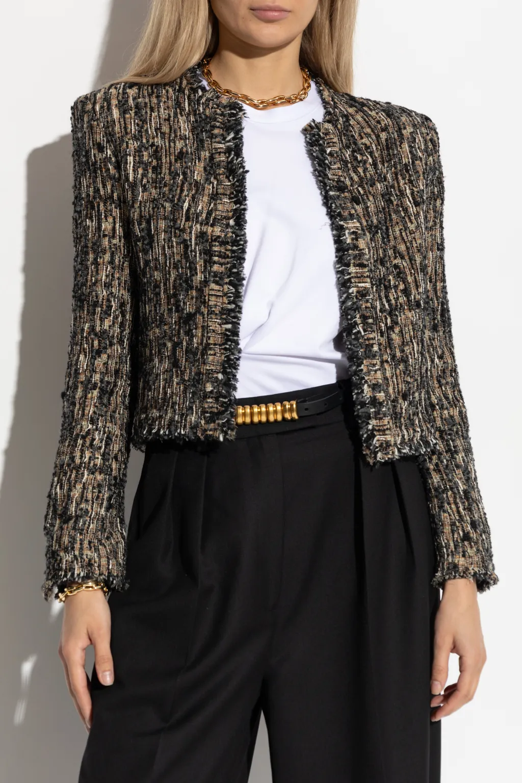Tweed Frayed-Edge Jacket