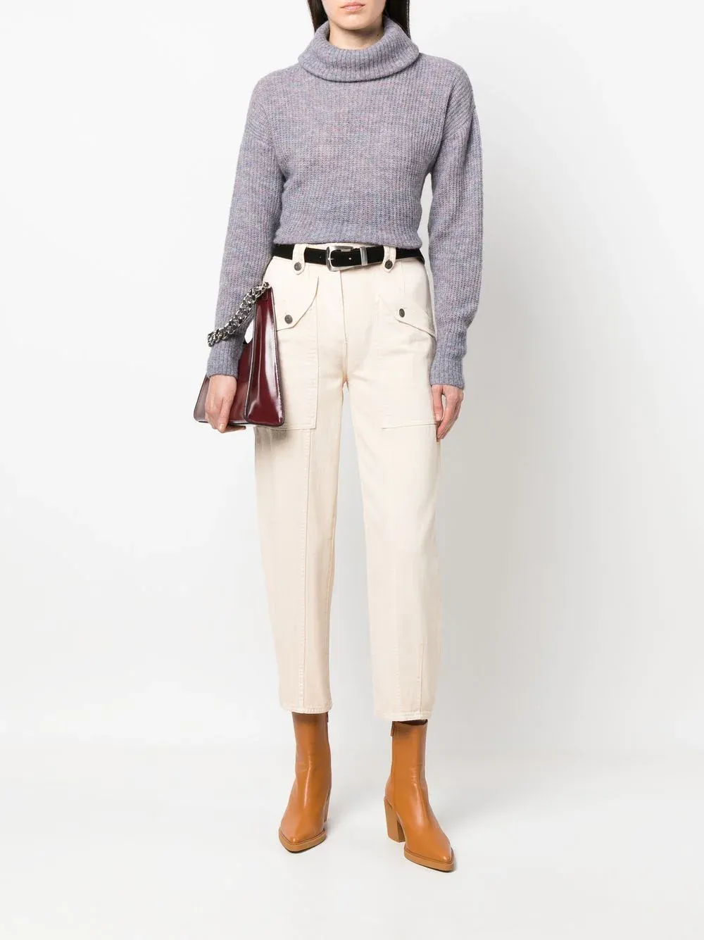 High-Neck Knitted Sweater