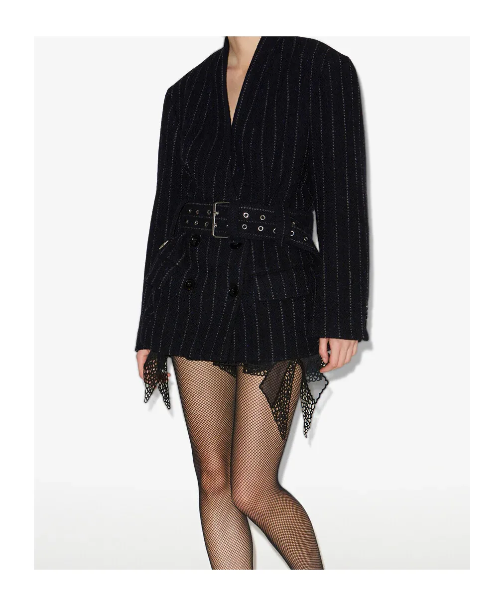 Striped Belted Jacket