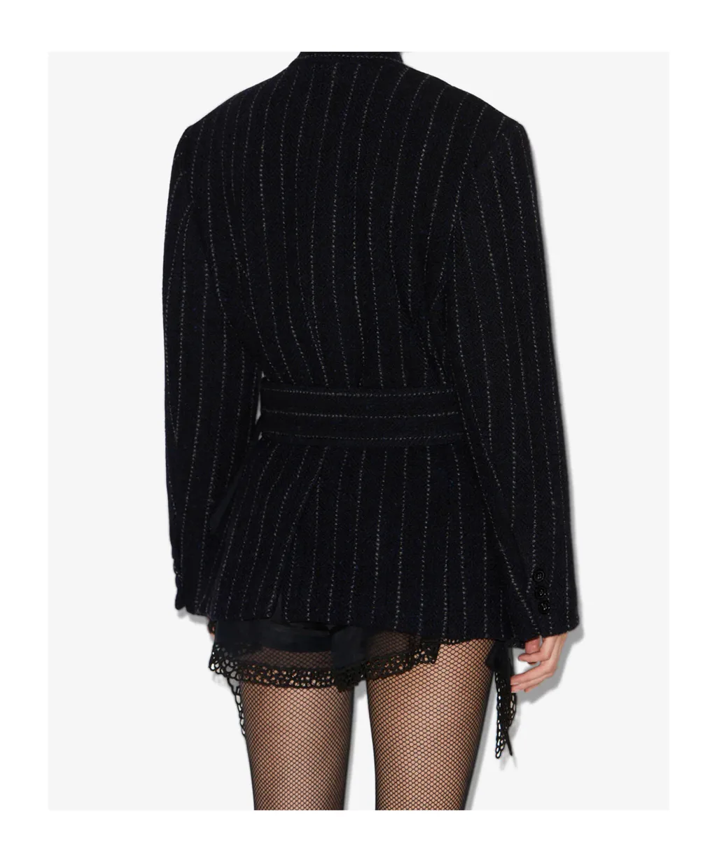 Striped Belted Jacket