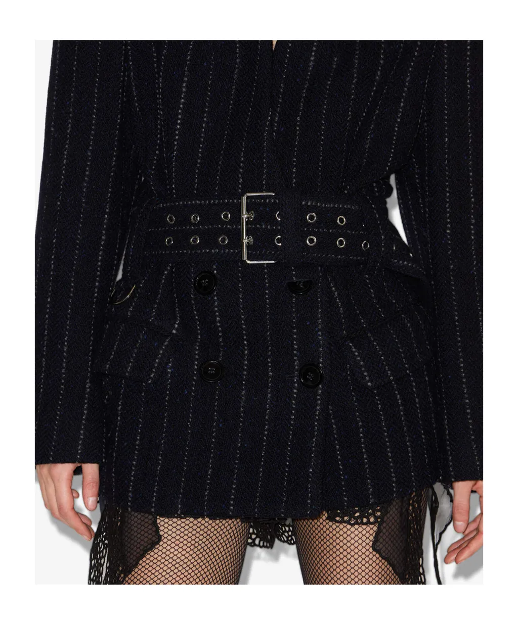 Striped Belted Jacket