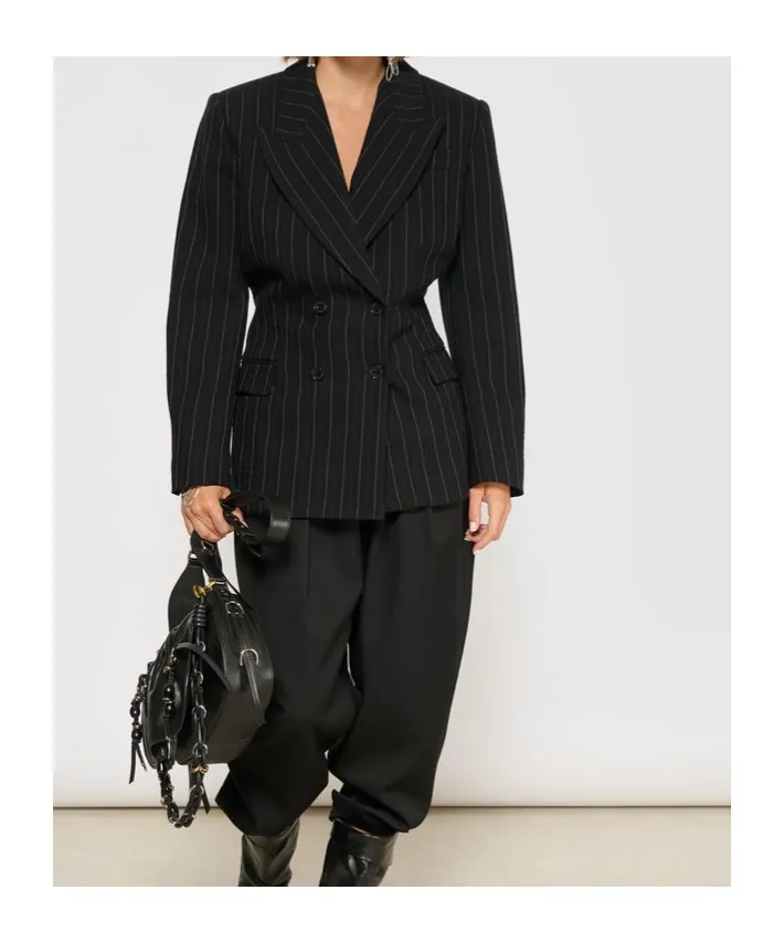 Double-Breasted Striped Jacket