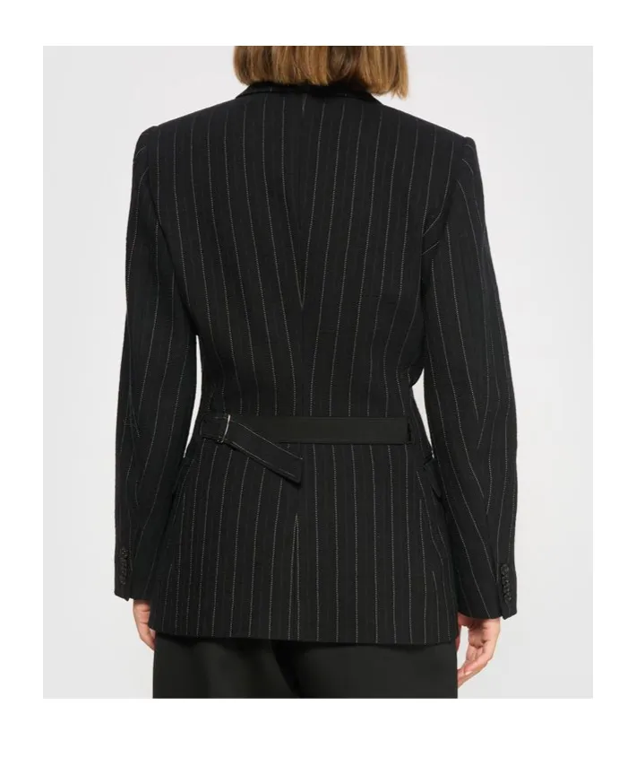 Double-Breasted Striped Jacket