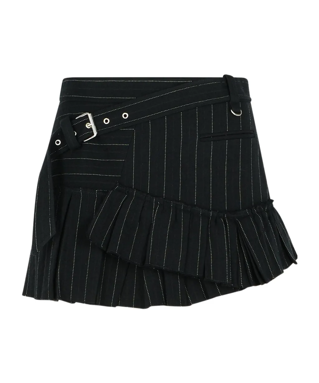 Striped Belted Skirt