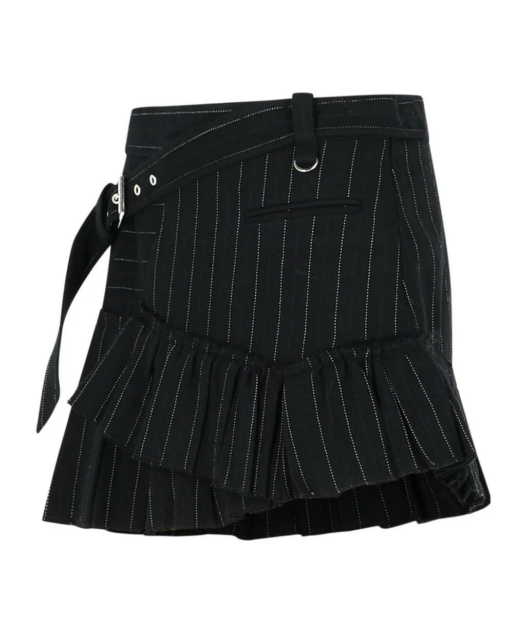 Striped Belted Skirt