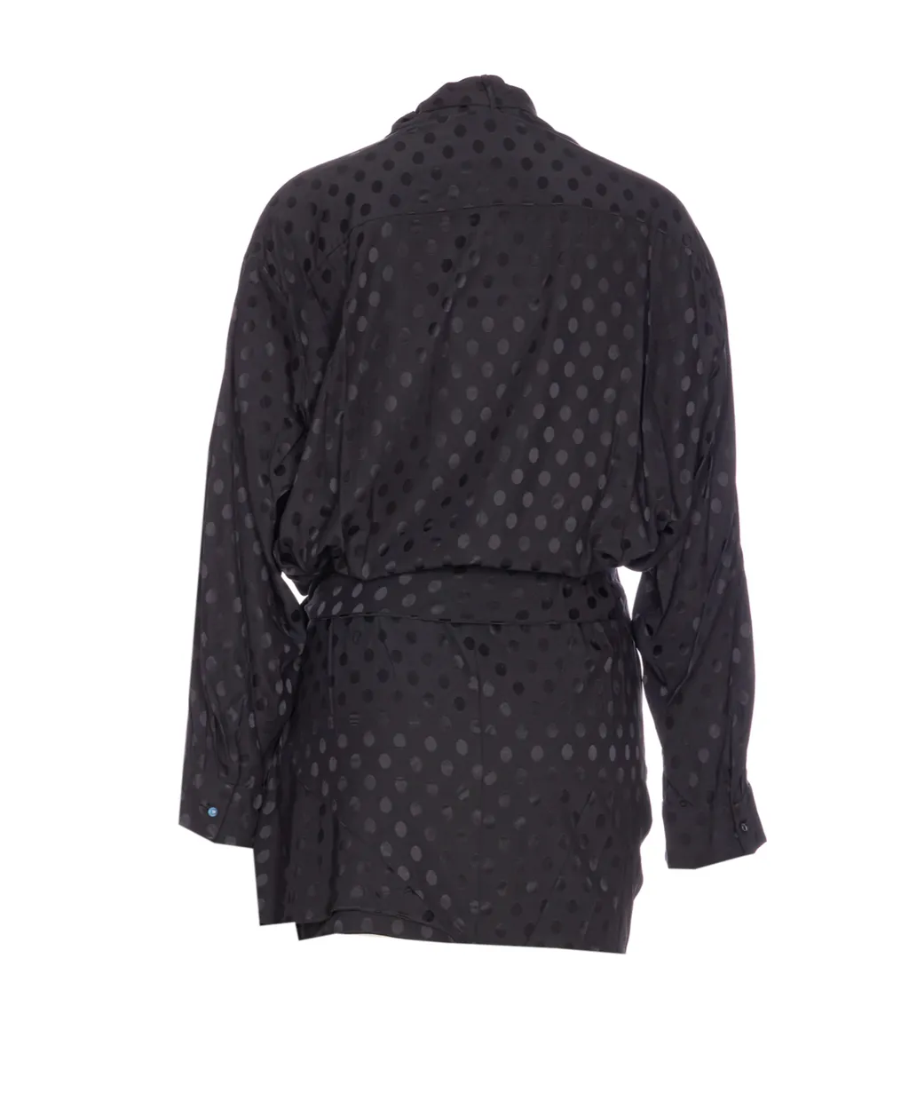 Polka Dot Printed Gathered Dress