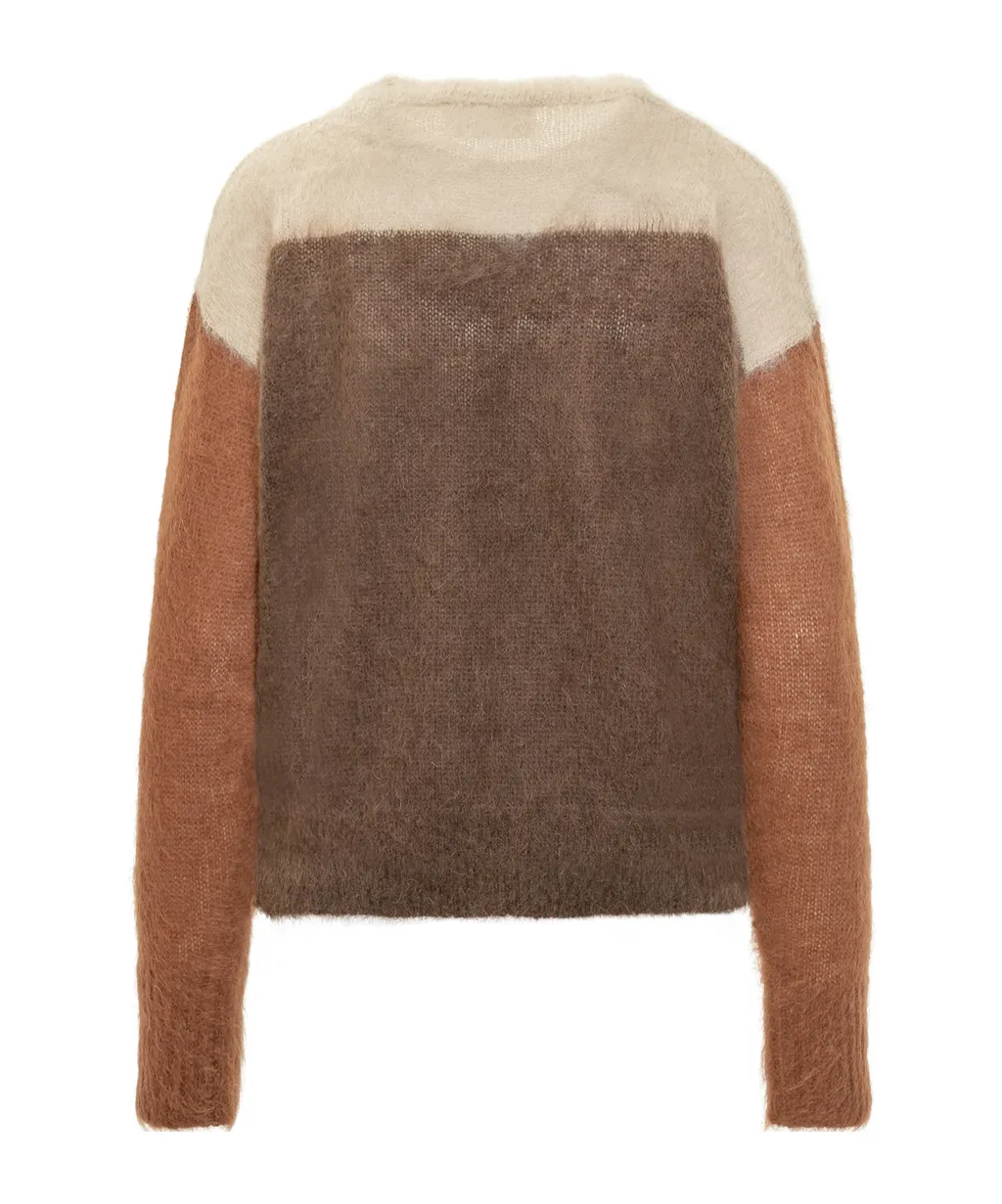 Colour-Block Long-Sleeves Sweater