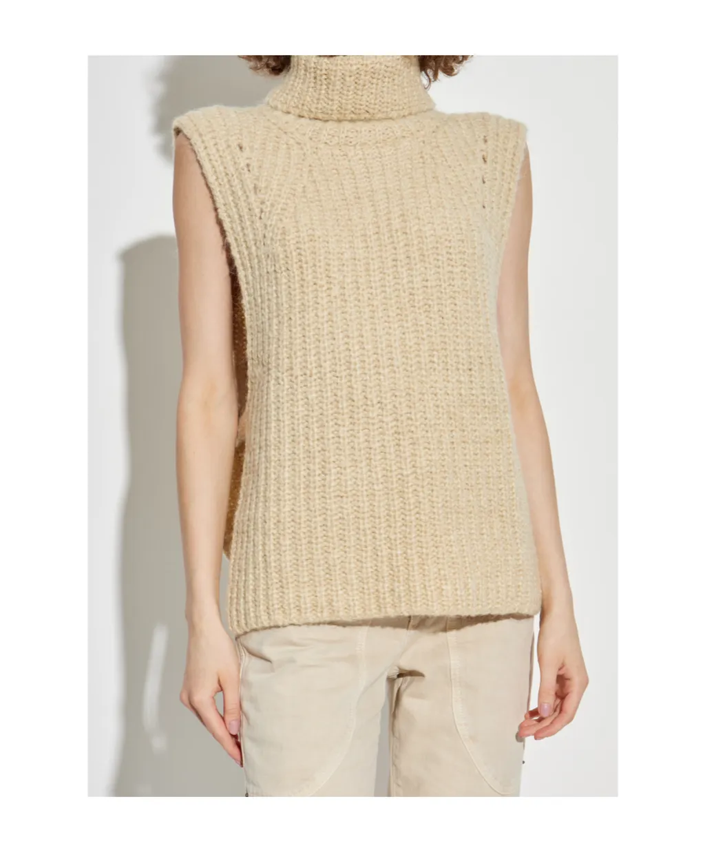 Turtleneck Ribbed Vest