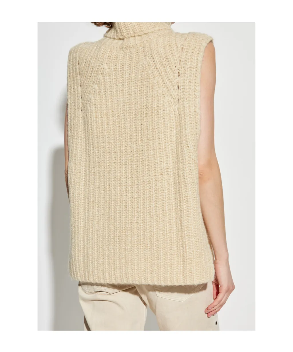 Turtleneck Ribbed Vest