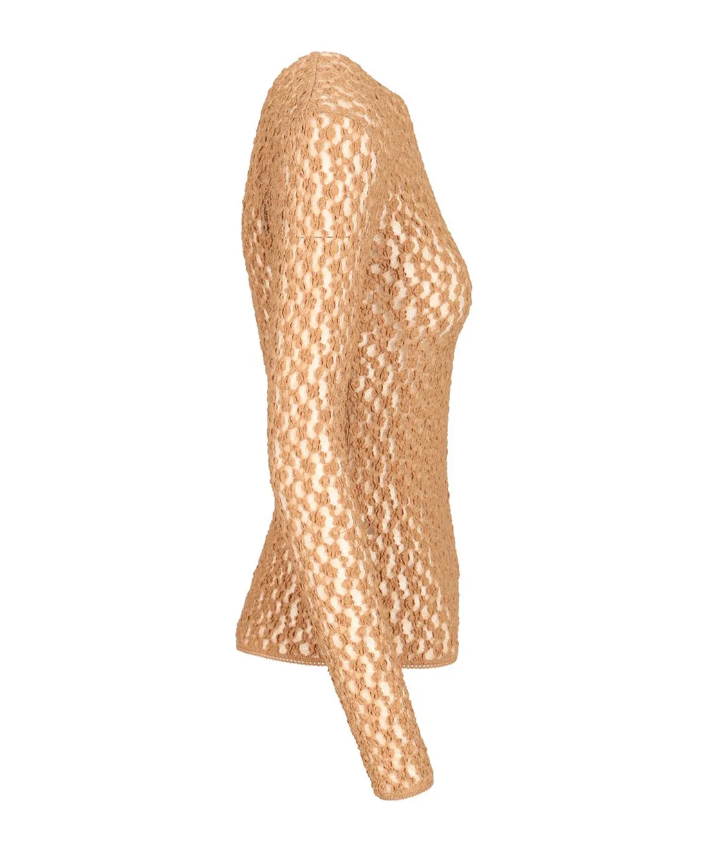Gaelle Long-Sleeved Lace Top