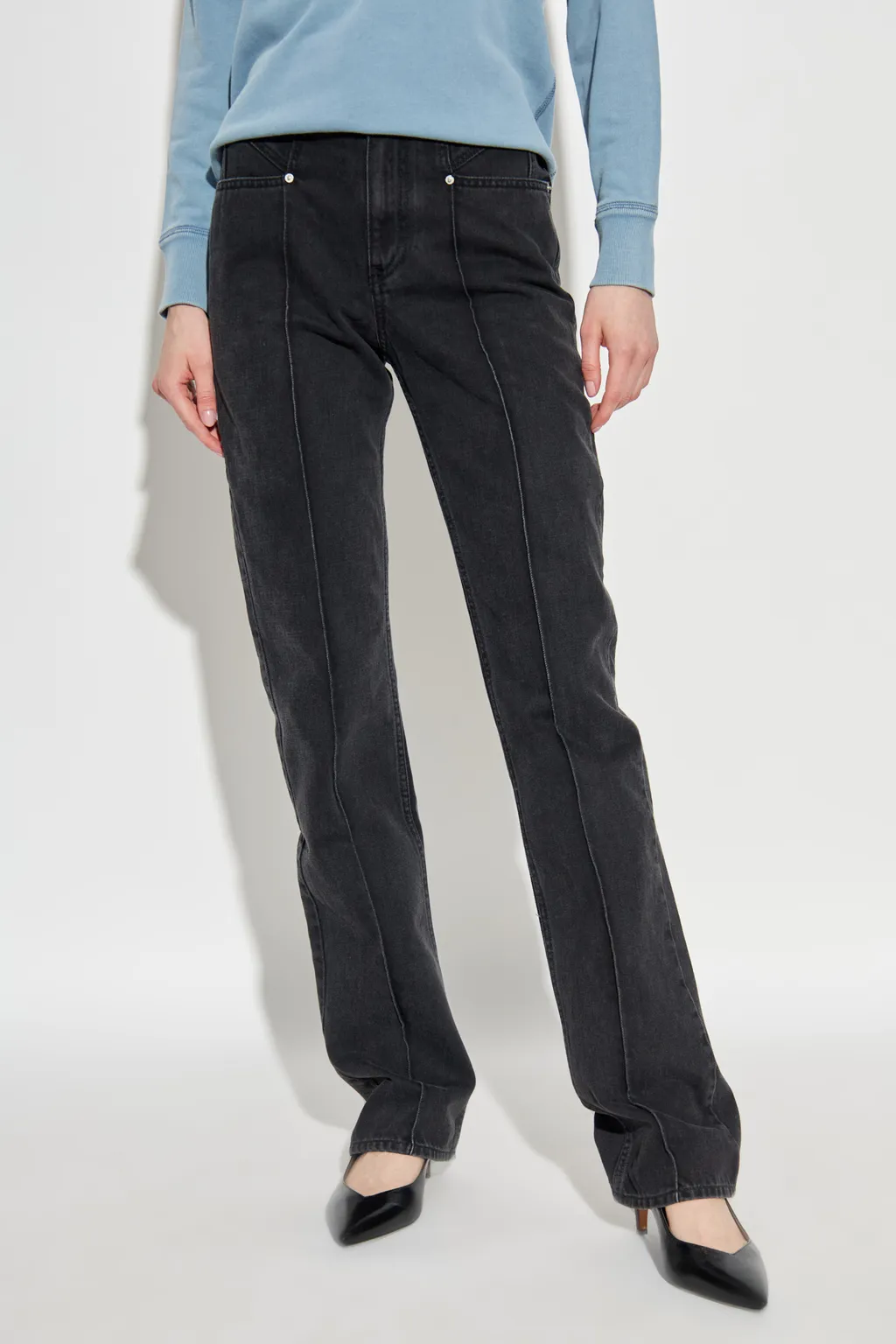 Vetan Centre-Seam Straight-Leg Jeans