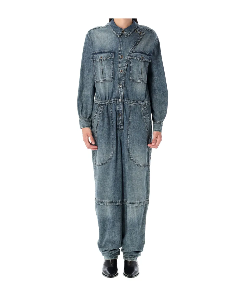 Nadia Button-Fastening Flap-Pocket Jumpsuit