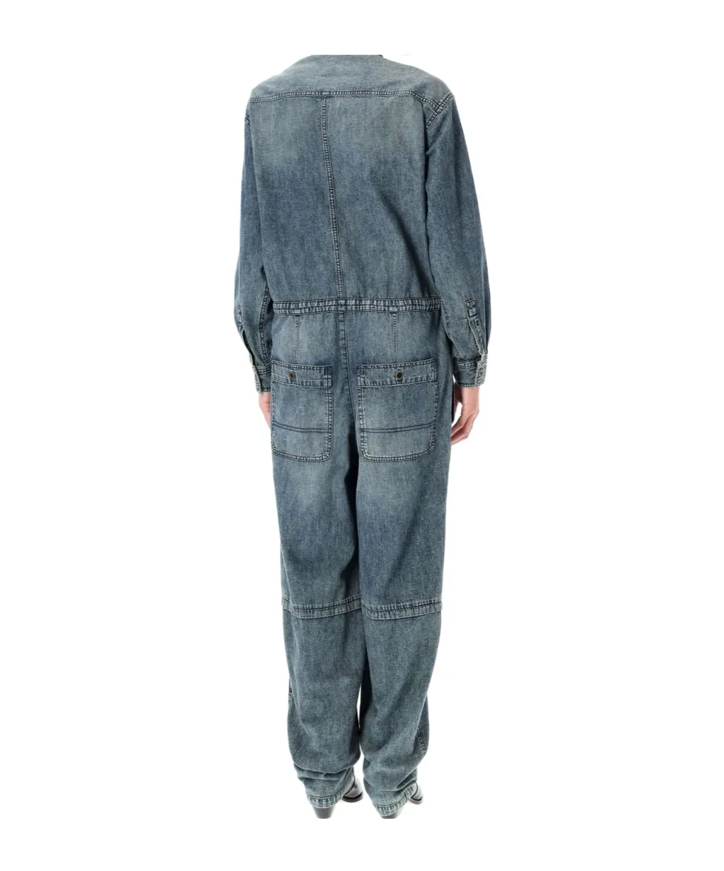 Nadia Button-Fastening Flap-Pocket Jumpsuit