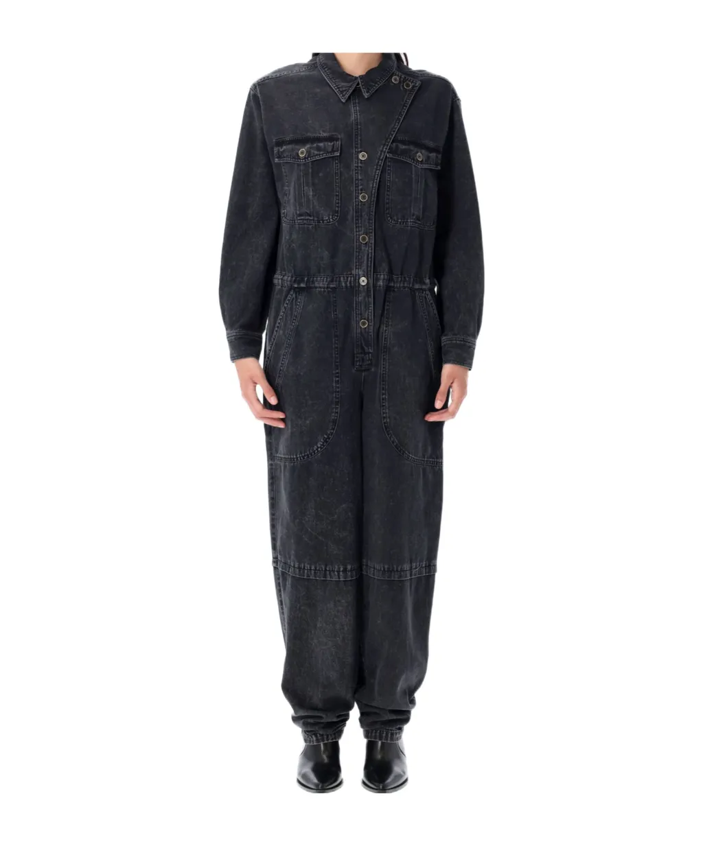 Buttoned Flap-Pocket Jumpsuit