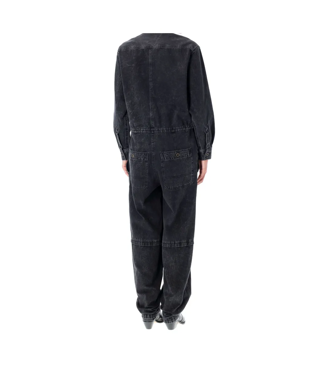 Buttoned Flap-Pocket Jumpsuit