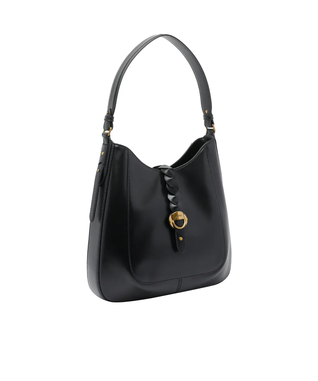Logo Engraved Buckled Shoulder Bag