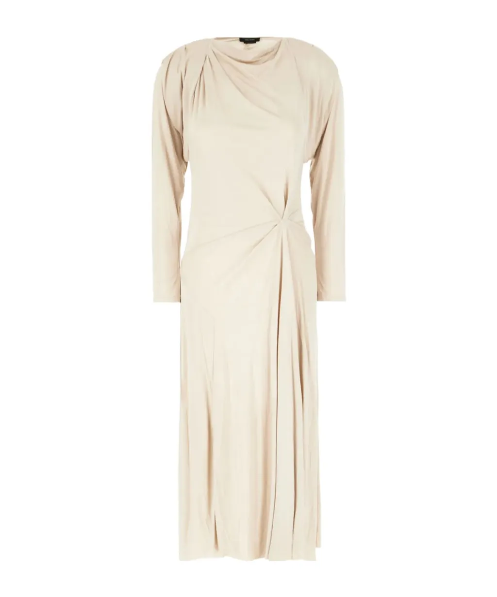Gathered Long-Sleeve Dress