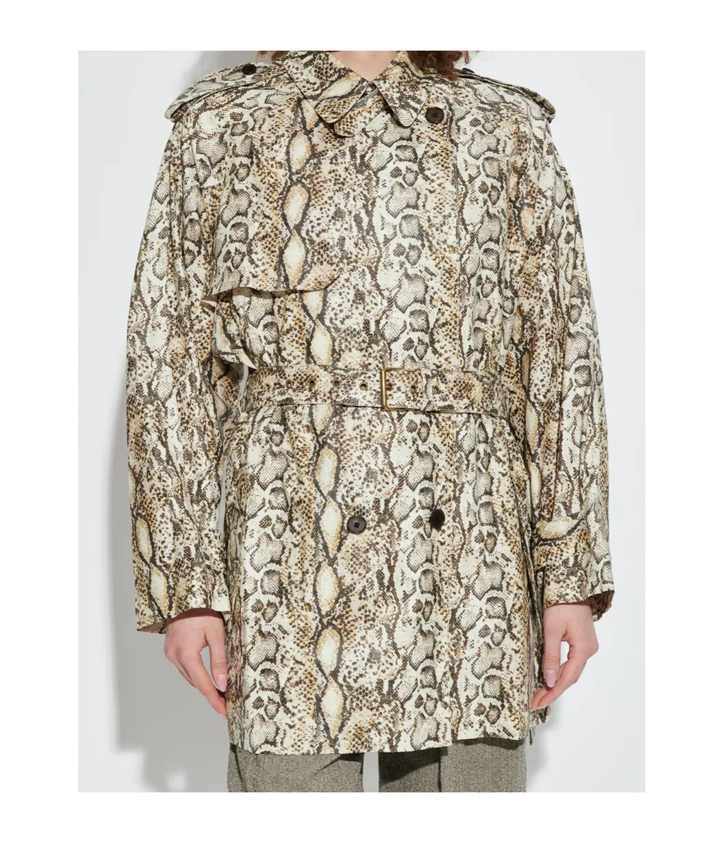 Franny Animal Print Trench Coat