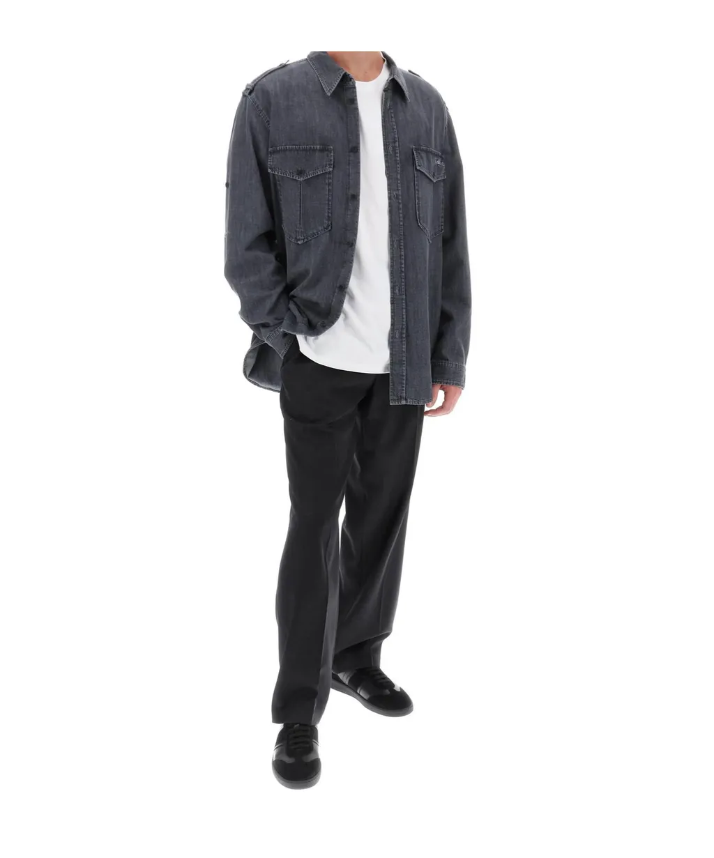 Elasticated Waistband Straight-Leg Trousers