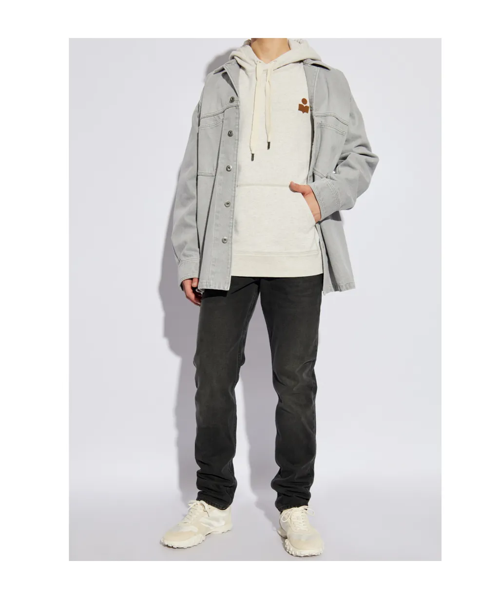 Matte Logo Printed Drawstring Hoodie