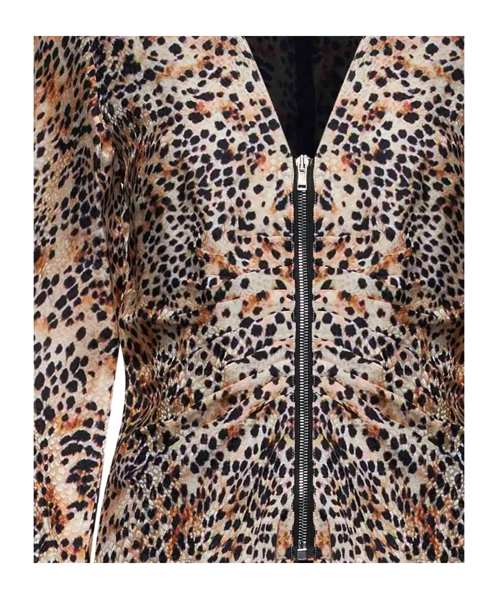 Leopard Printed V-Neck Top