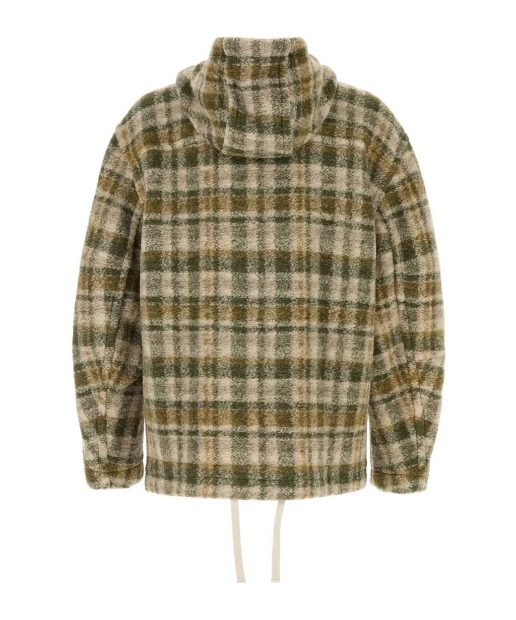 Checked Zipped Hooded Jacket
