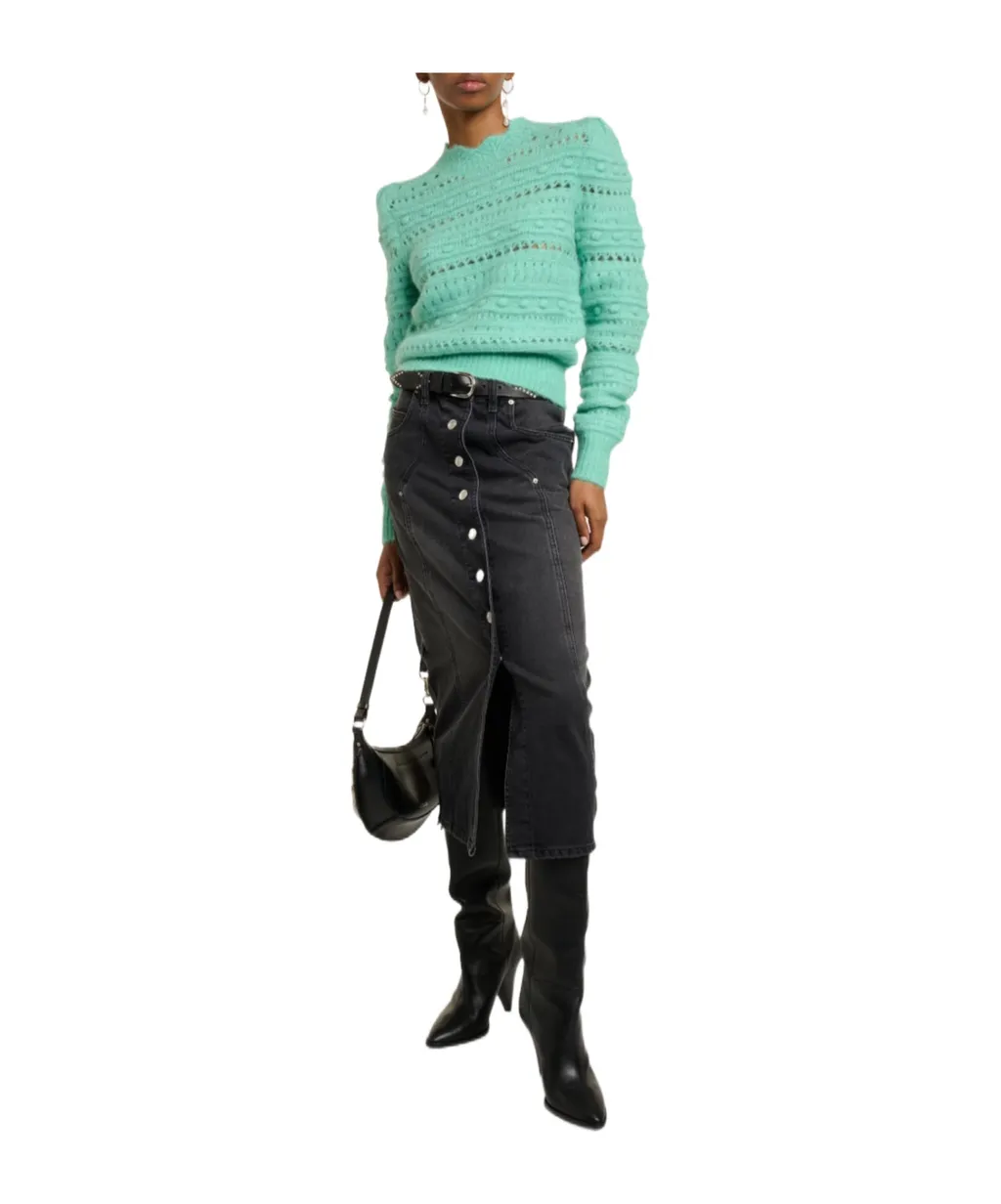 Vandy High-Waist Buttoned Midi Skirt