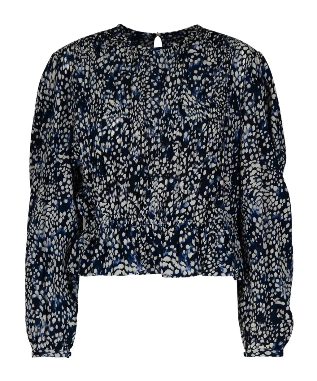 Gelina All-Over Printed Long-Sleeved Blouse