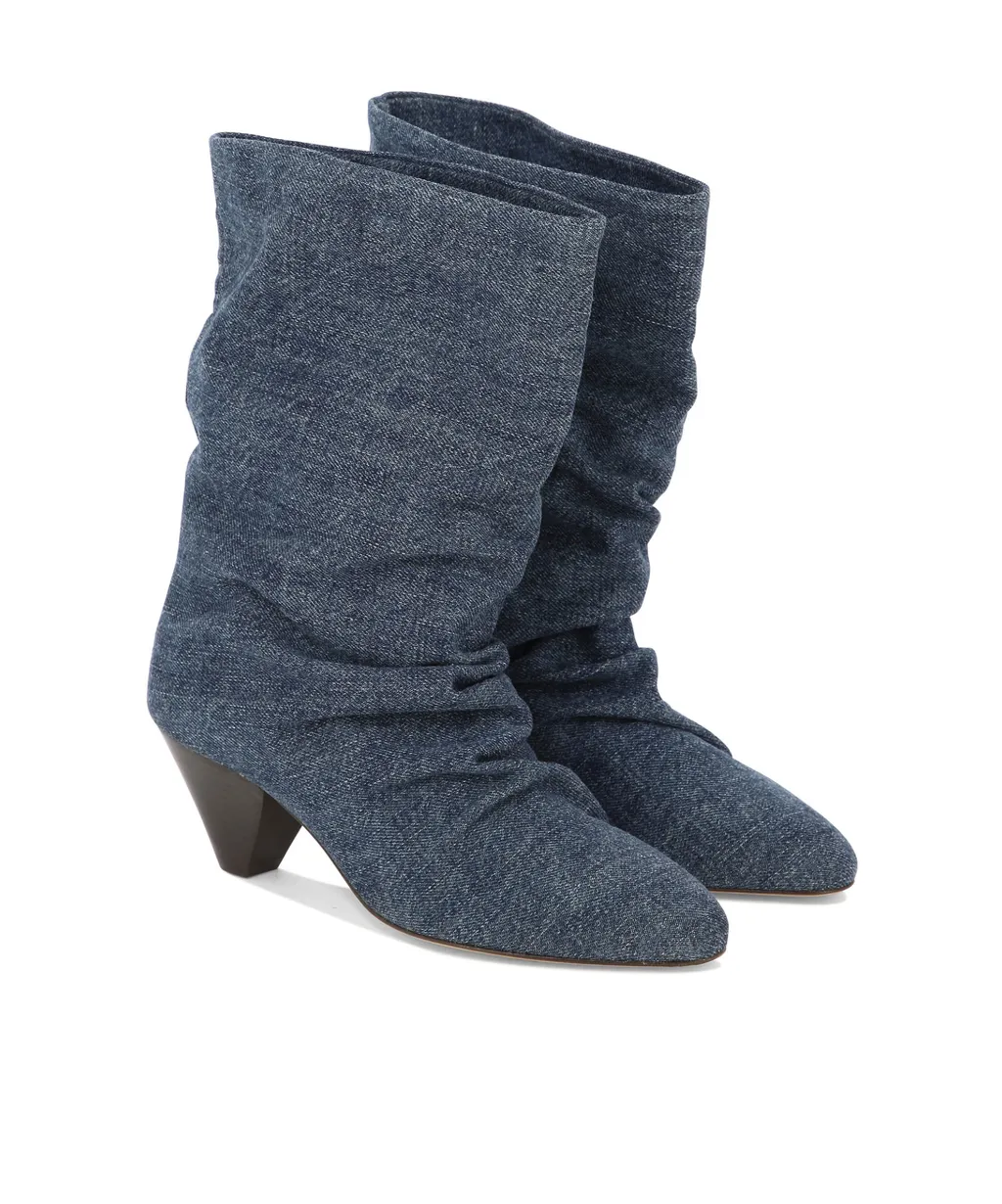 Faded Denim Boots