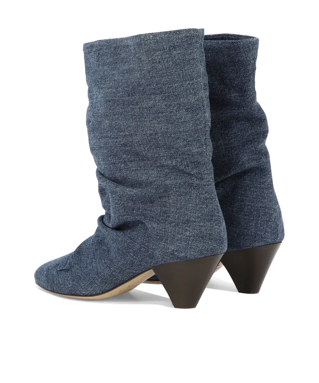 Faded Denim Boots