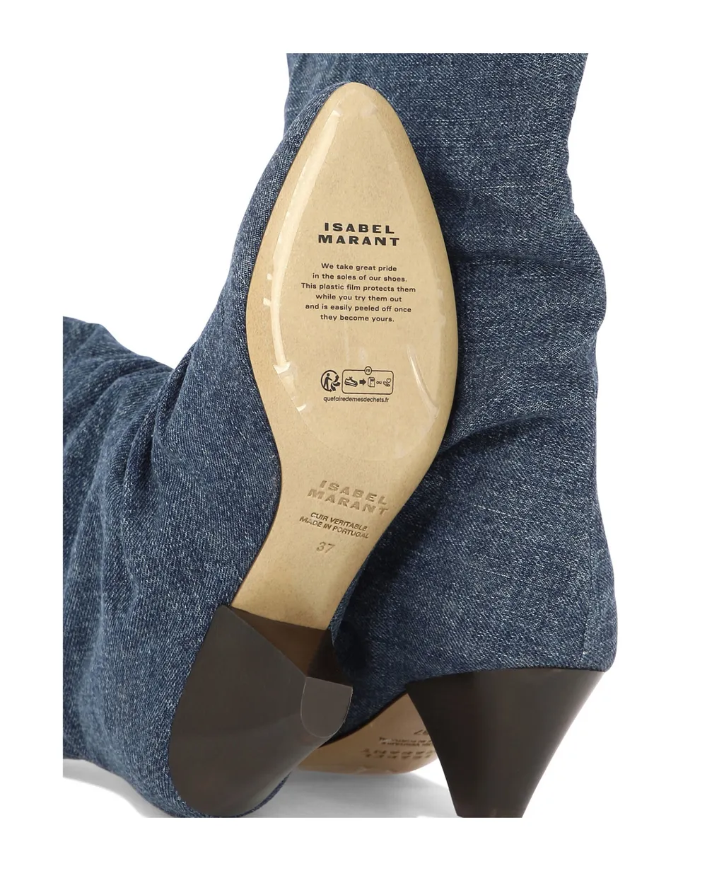 Faded Denim Boots