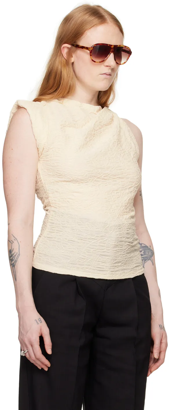 Crinkled Asymmetric Jersey Top