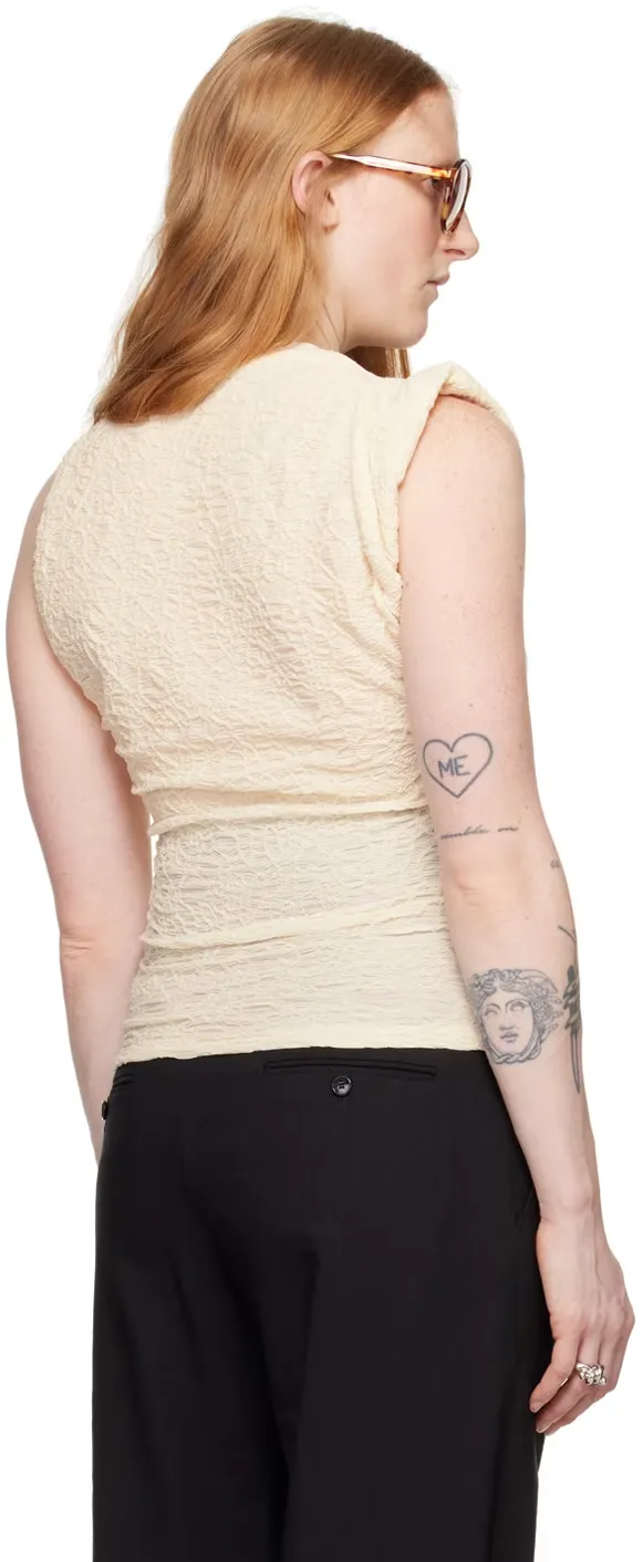 Crinkled Asymmetric Jersey Top