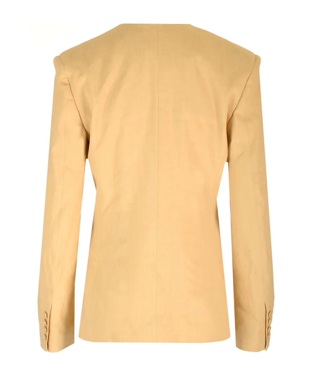 Single Breasted Collarless Blazer