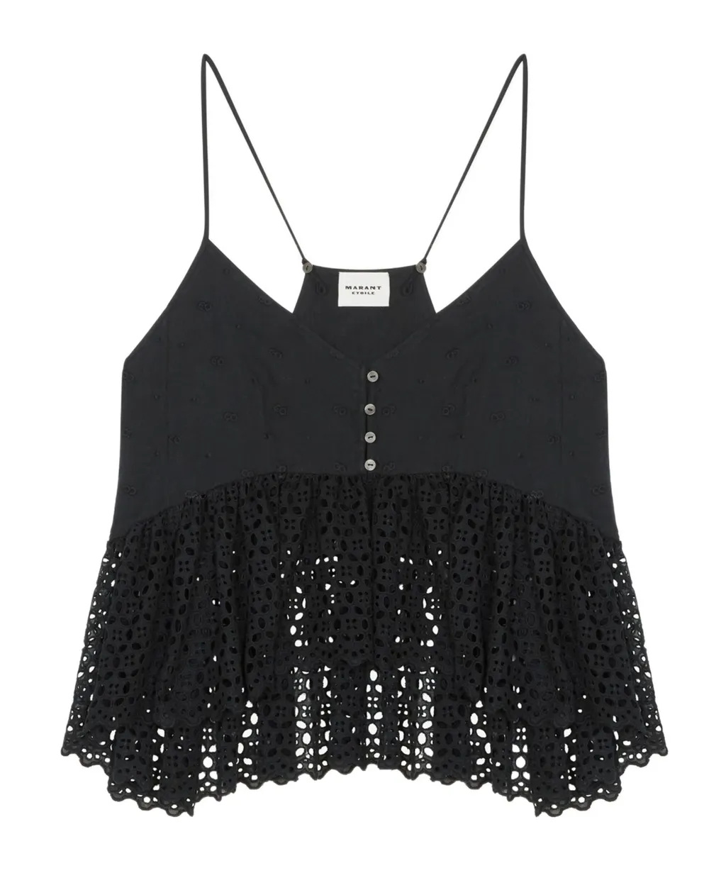Sogane Broderie-Anglaise Sleeveless Top