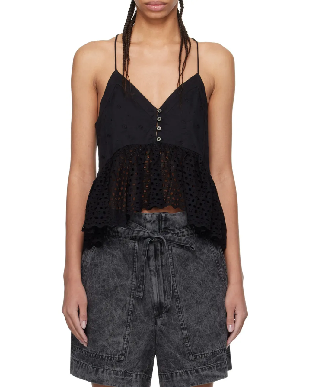 Sogane Broderie-Anglaise Sleeveless Top