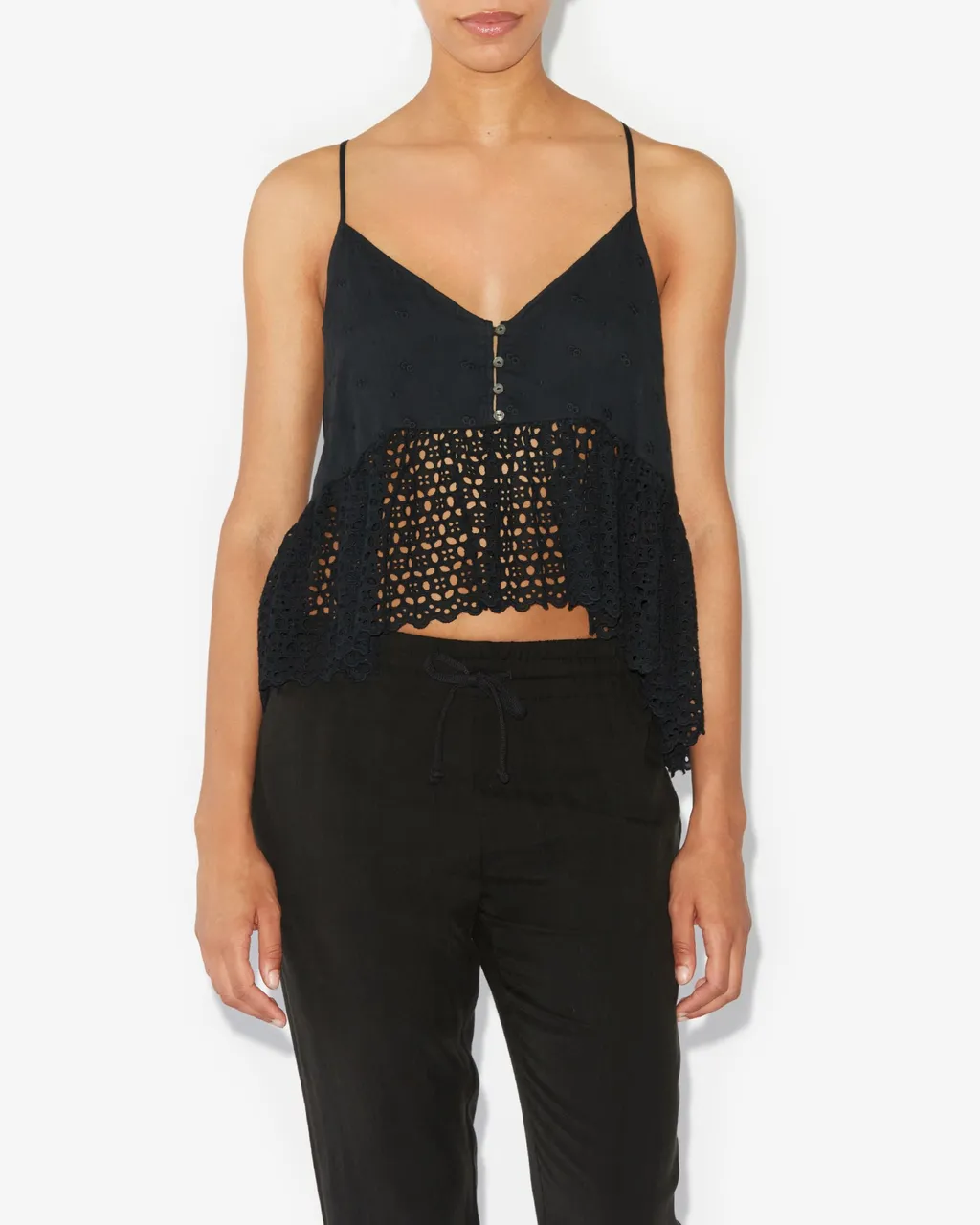 Sogane Broderie-Anglaise Sleeveless Top