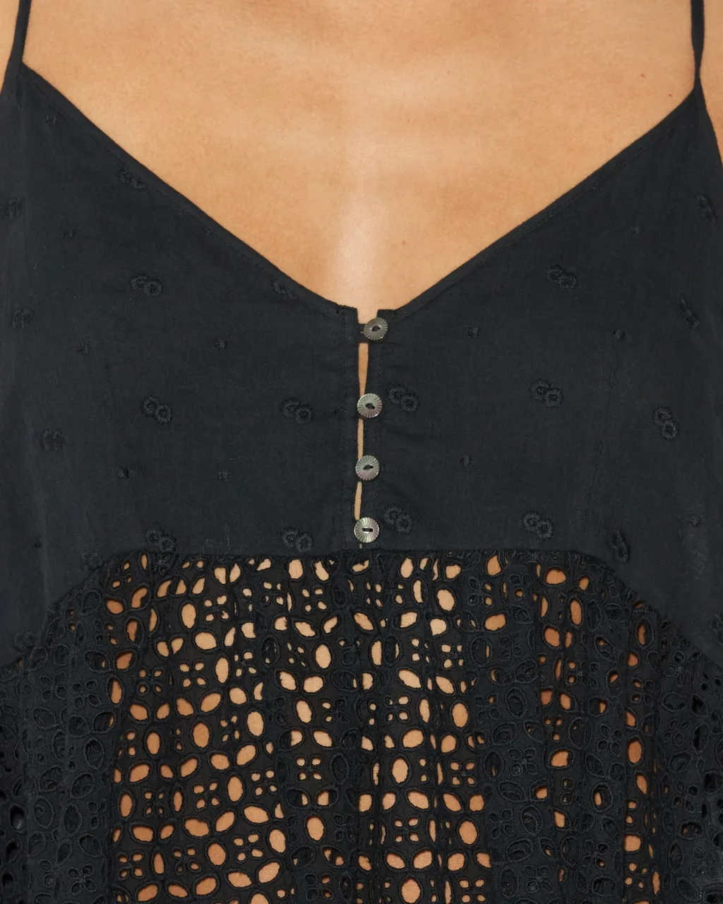 Sogane Broderie-Anglaise Sleeveless Top