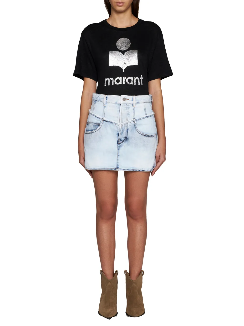 Narjis High Waist Denim Mini Skirt