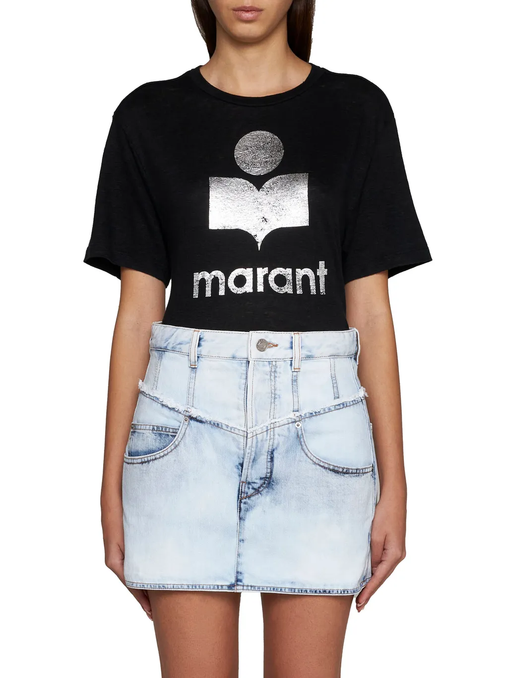 Narjis High Waist Denim Mini Skirt