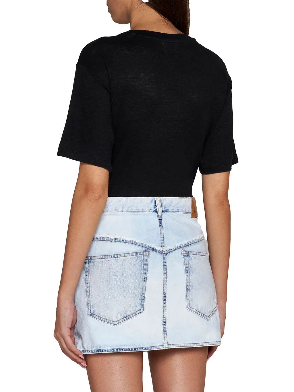 Narjis High Waist Denim Mini Skirt