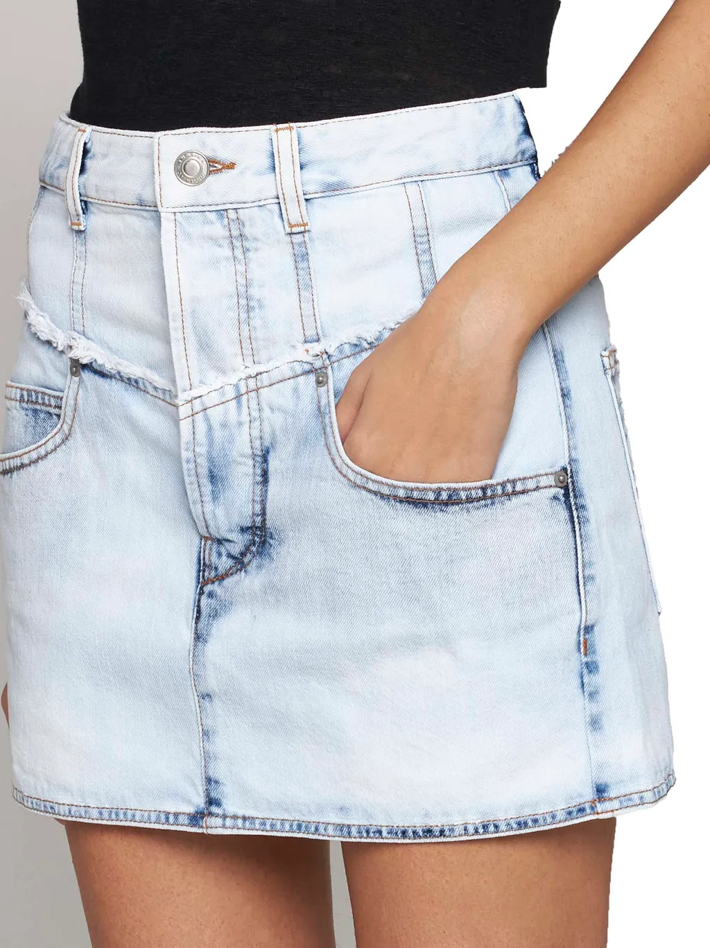 Narjis High Waist Denim Mini Skirt