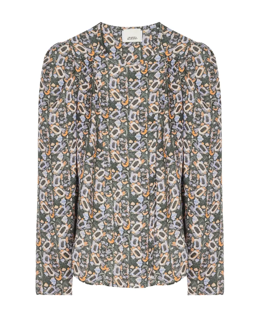 Lensy Long-Sleeved Floral-Printed Blouse