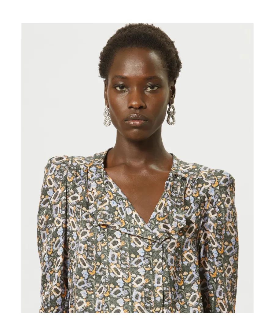 Lensy Long-Sleeved Floral-Printed Blouse