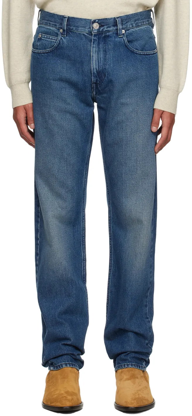 Logo-Patch Straight-Leg Jeans