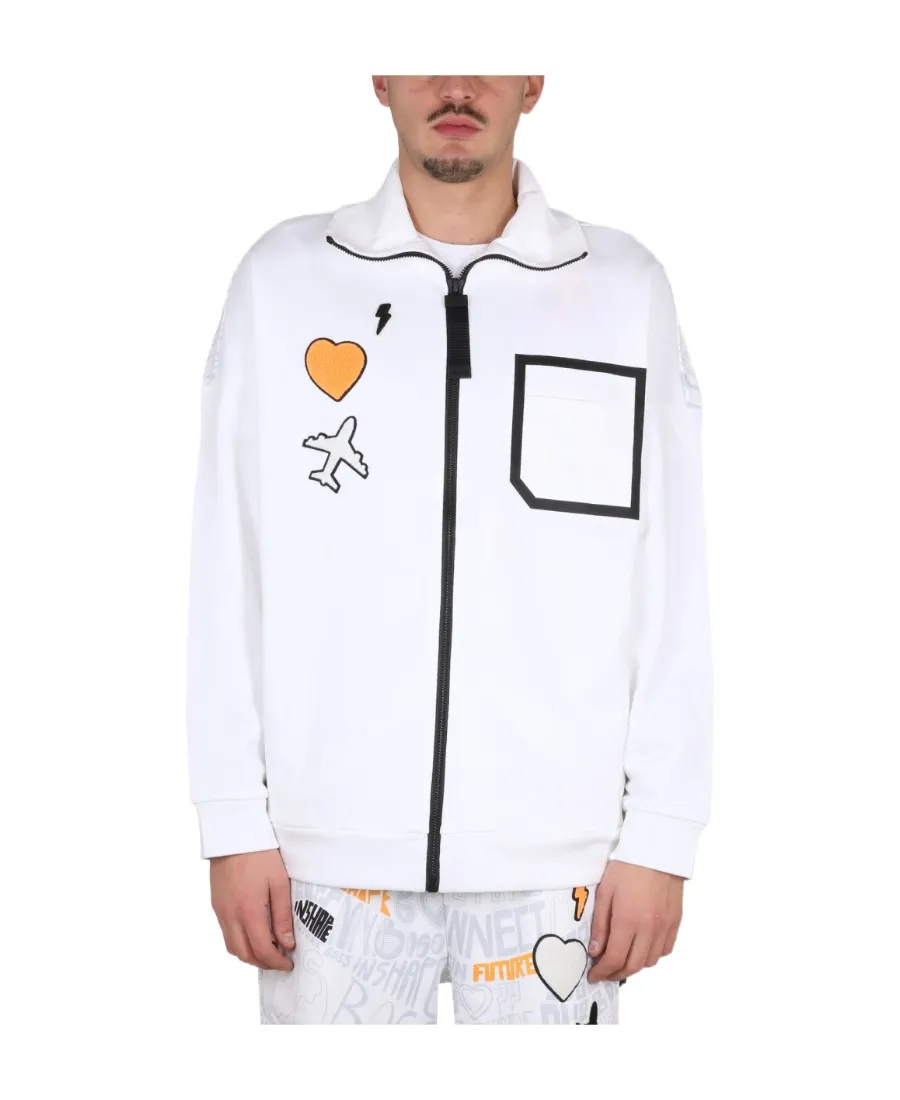 Patch Embellished Relaxed Fit Sweatshirt