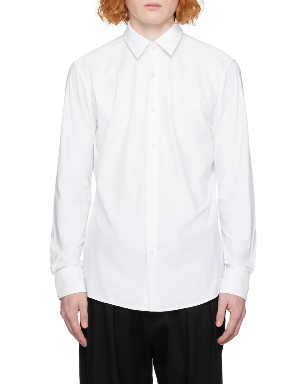 Curved Hem Button-Up Shirt