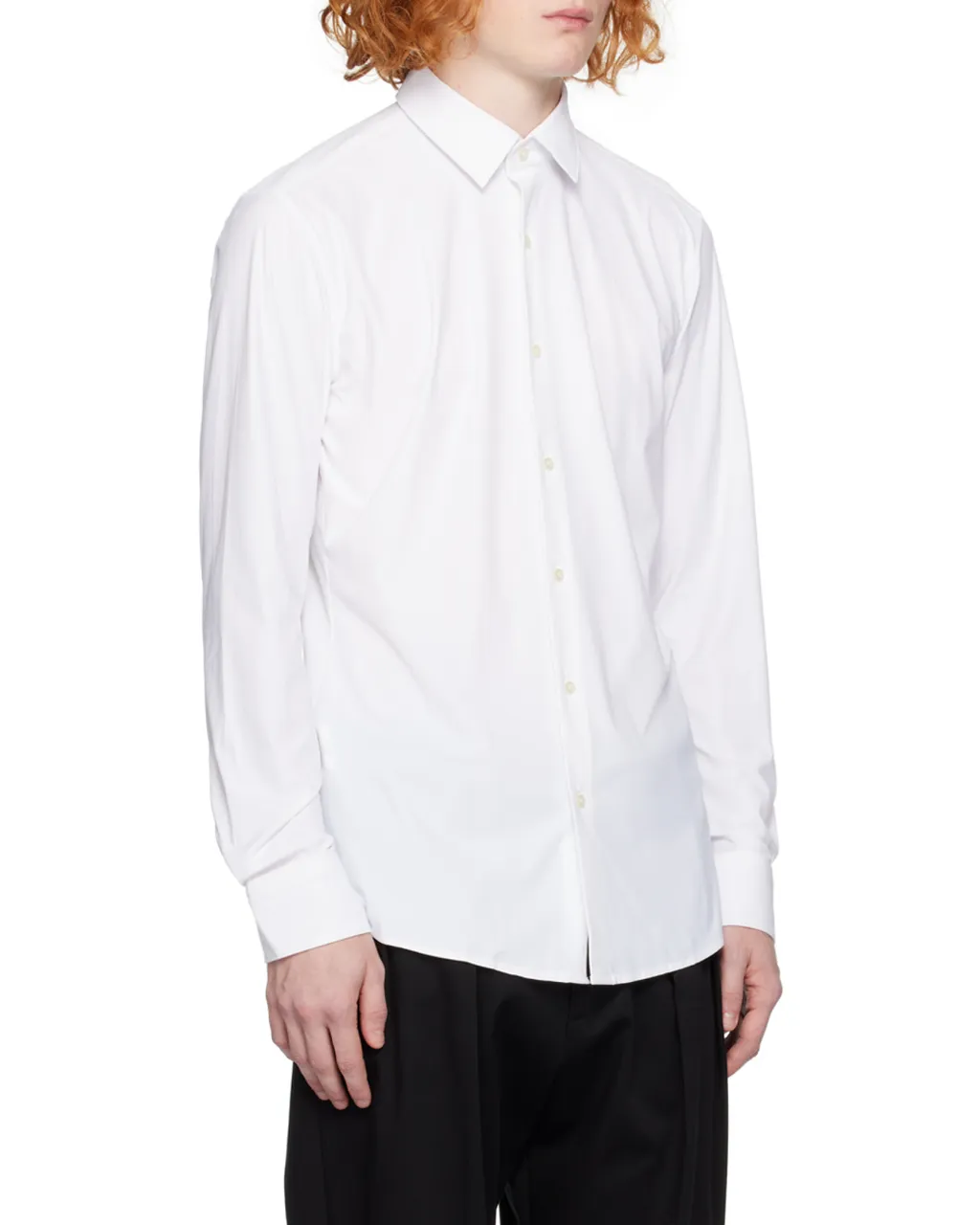 Curved Hem Button-Up Shirt