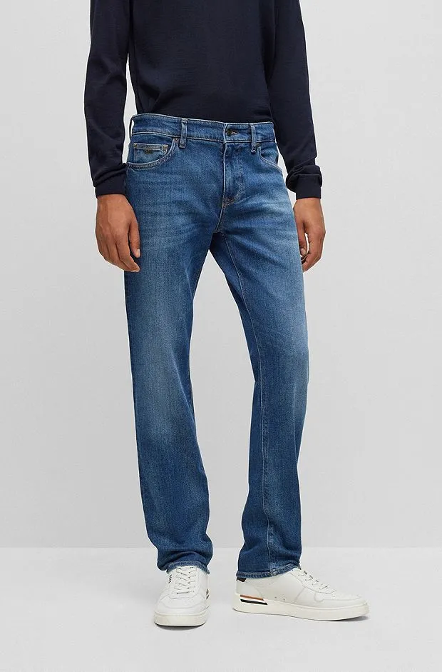 Logo-Patch Straight-Leg Jeans