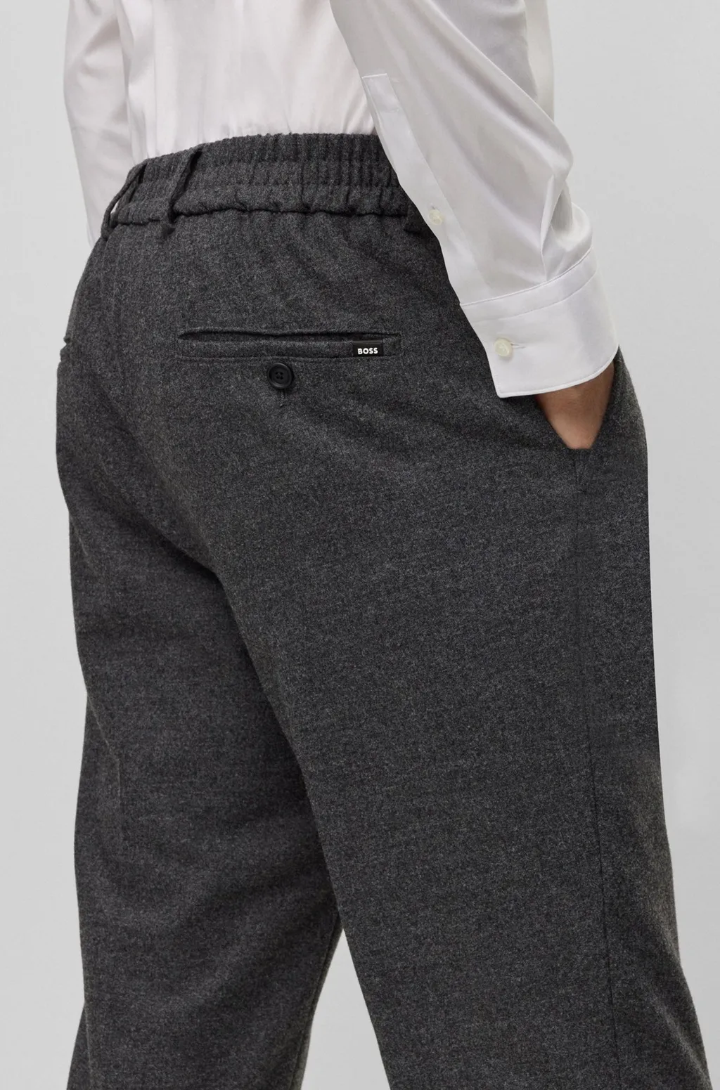 Logo-Tag Contrast-Trim Tapered Trousers